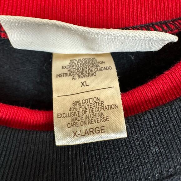 Womens VTG MC Sportswear Holiday Christmas Cardinal Black Red Sweatshirt XL - Picture 5 of 5